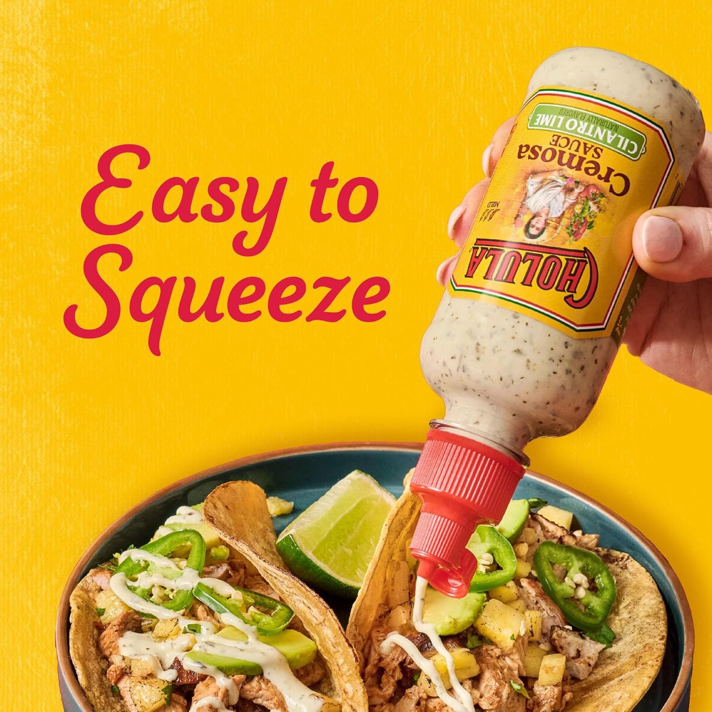 Cholula Cremosa Cilantro Lime – Kid-Friendly Mild Taco Sauce for Lunchboxes, Nachos & Breakfast Burritos, Flip-Cap 8 oz