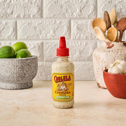 Cholula Cremosa Cilantro Lime – Kid-Friendly Mild Taco Sauce for Lunchboxes, Nachos & Breakfast Burritos, Flip-Cap 8 oz