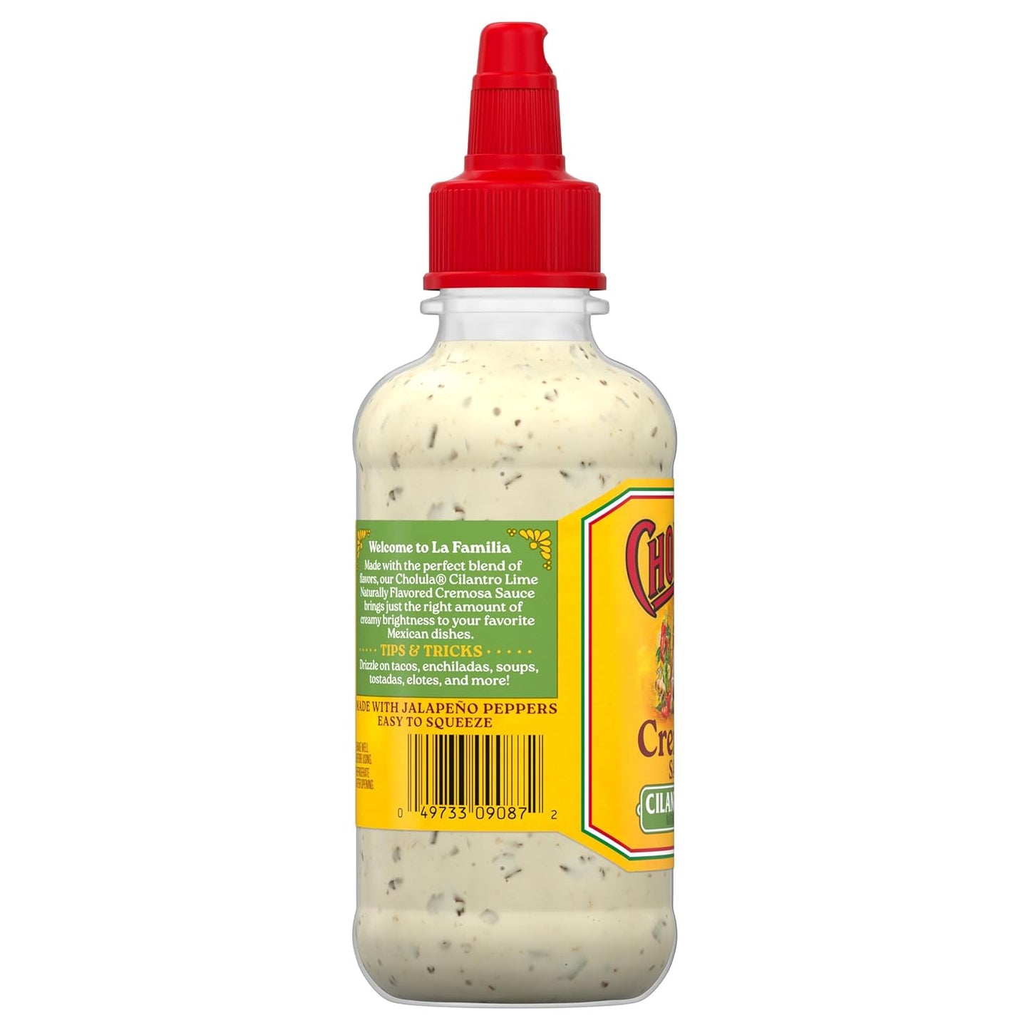 Cholula Cremosa Cilantro Lime – Kid-Friendly Mild Taco Sauce for Lunchboxes, Nachos & Breakfast Burritos, Flip-Cap 8 oz