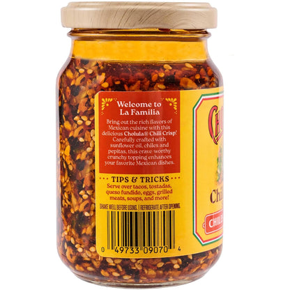Cholula Crunchy Salsa Macha Chili Crisp – Tailgate and Patio Topping for Burgers, Pizza and Grilled Meats, 8 oz