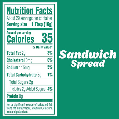 Kraft Sandwich Spread – Time-Saving Lunch Prep for Busy Workweek Sandwiches, 15 fl oz Jar