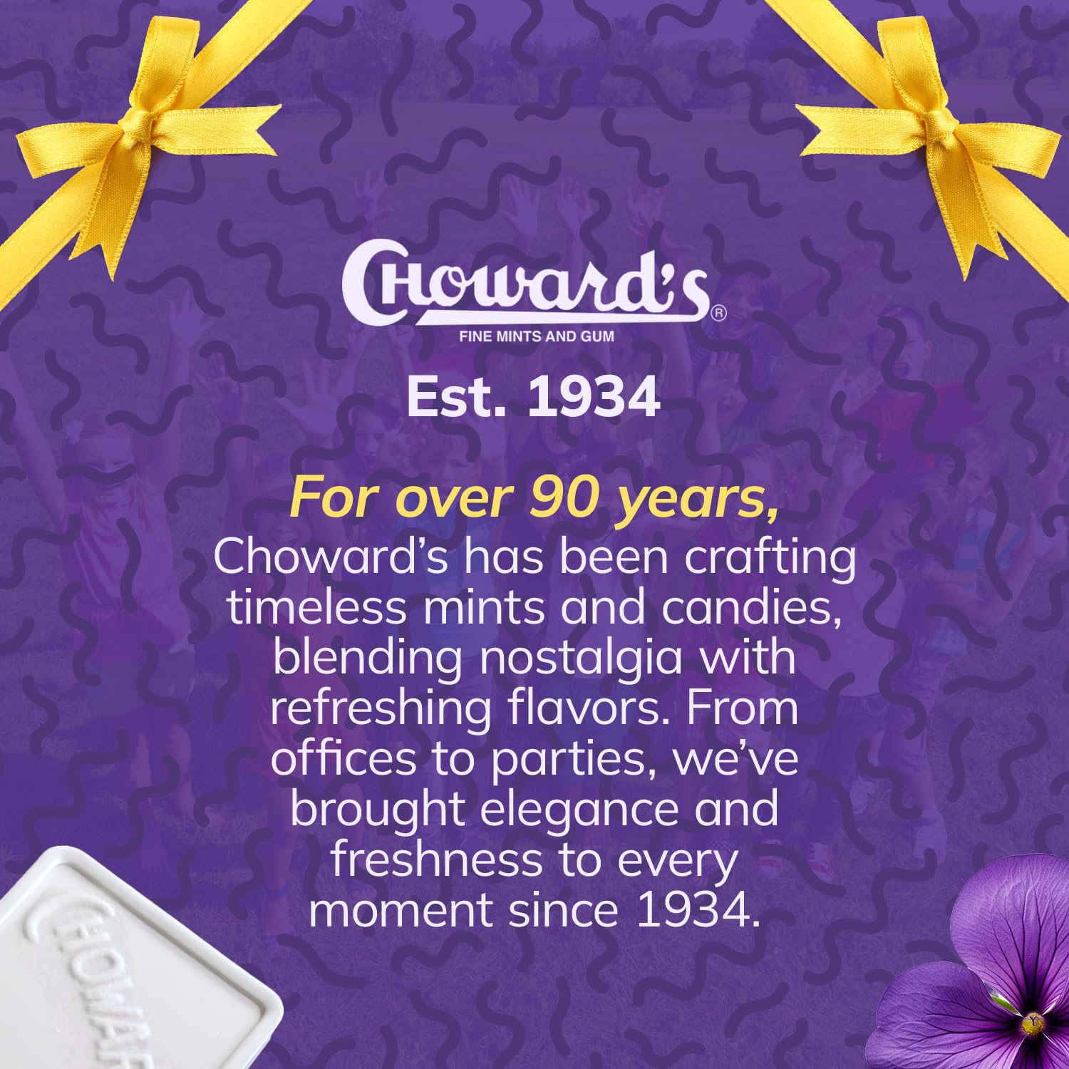 Choward's Violet Mints Candy 6-Pack – Safe, Wrapped Hard Candy for Lunchboxes, Playdates, and Family Road Trips