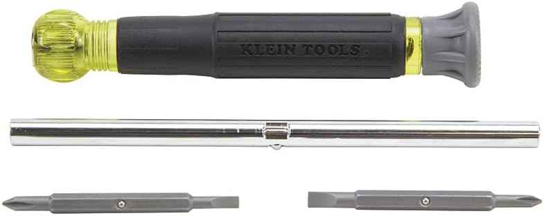 Klein Tools 32581 4-in-1 Electronics Screwdriver – Precision Bit Set for Terminal Block and Service Truck Technicians