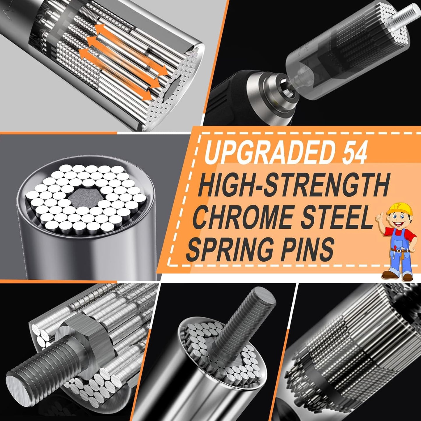 chrome vanadium steel body with powder-coated finish for corrosion resistance