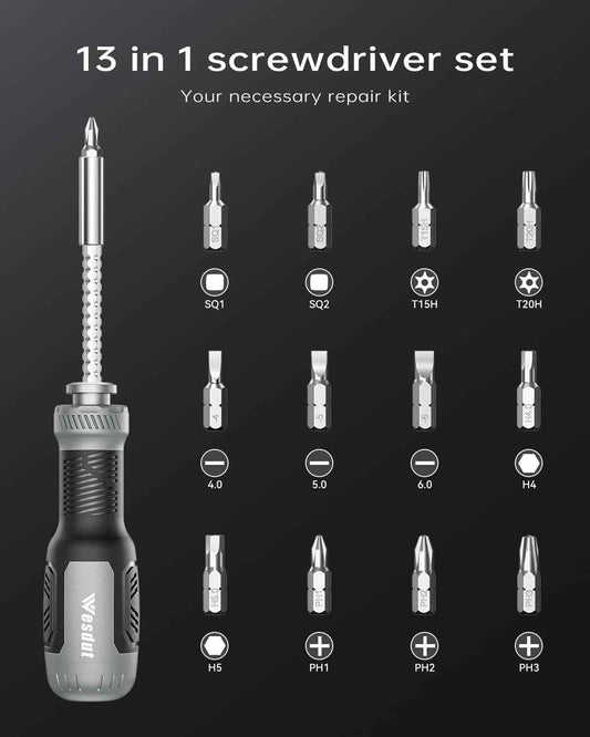 [Brand Name] 13-in-1 Multi-bit Screwdriver – One Tool to Replace a Cluttered Drawer of Drivers