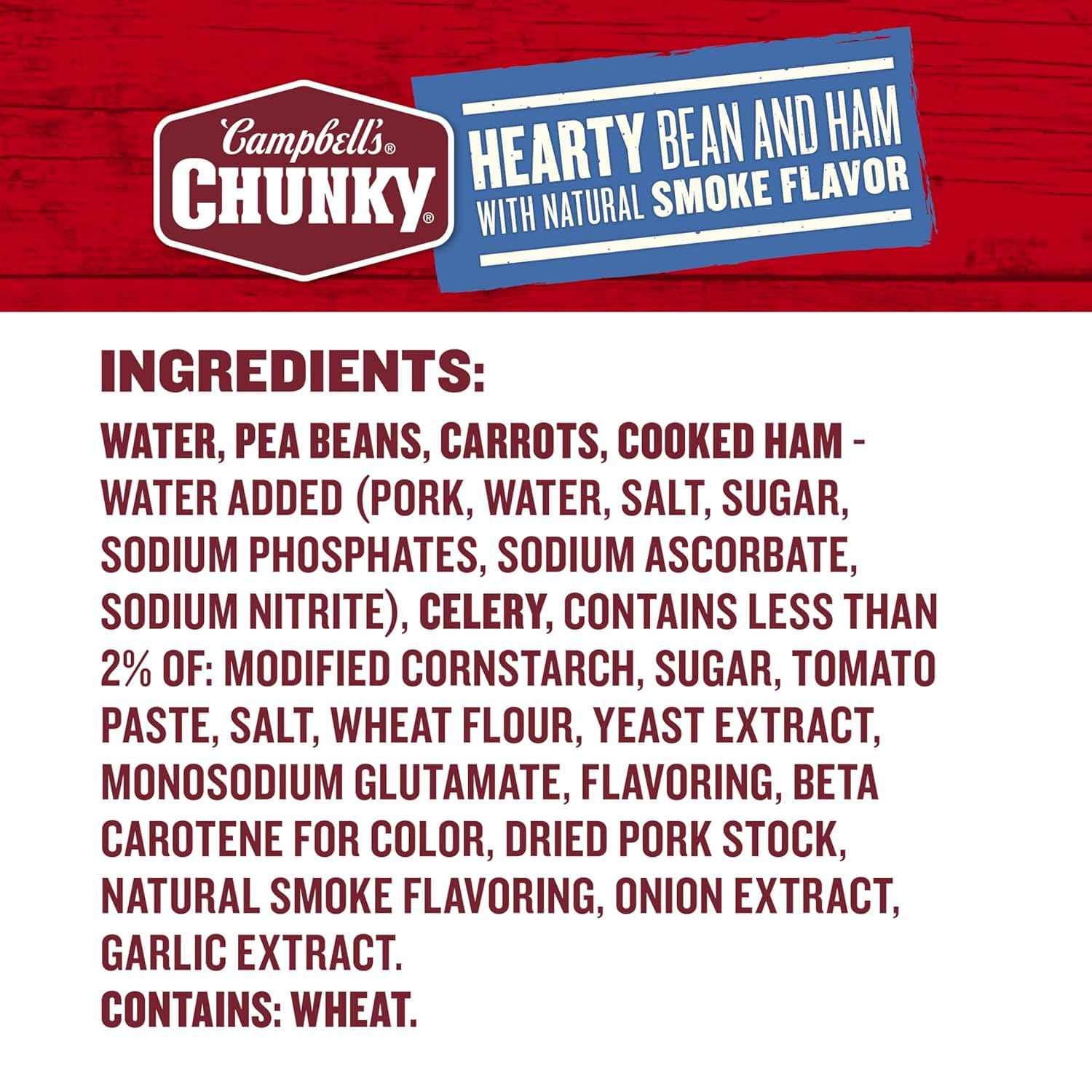 Campbell's Chunky Soup Hearty Bean with Ham 19 oz Can - Microwavable Lunch for Busy Office Breaks