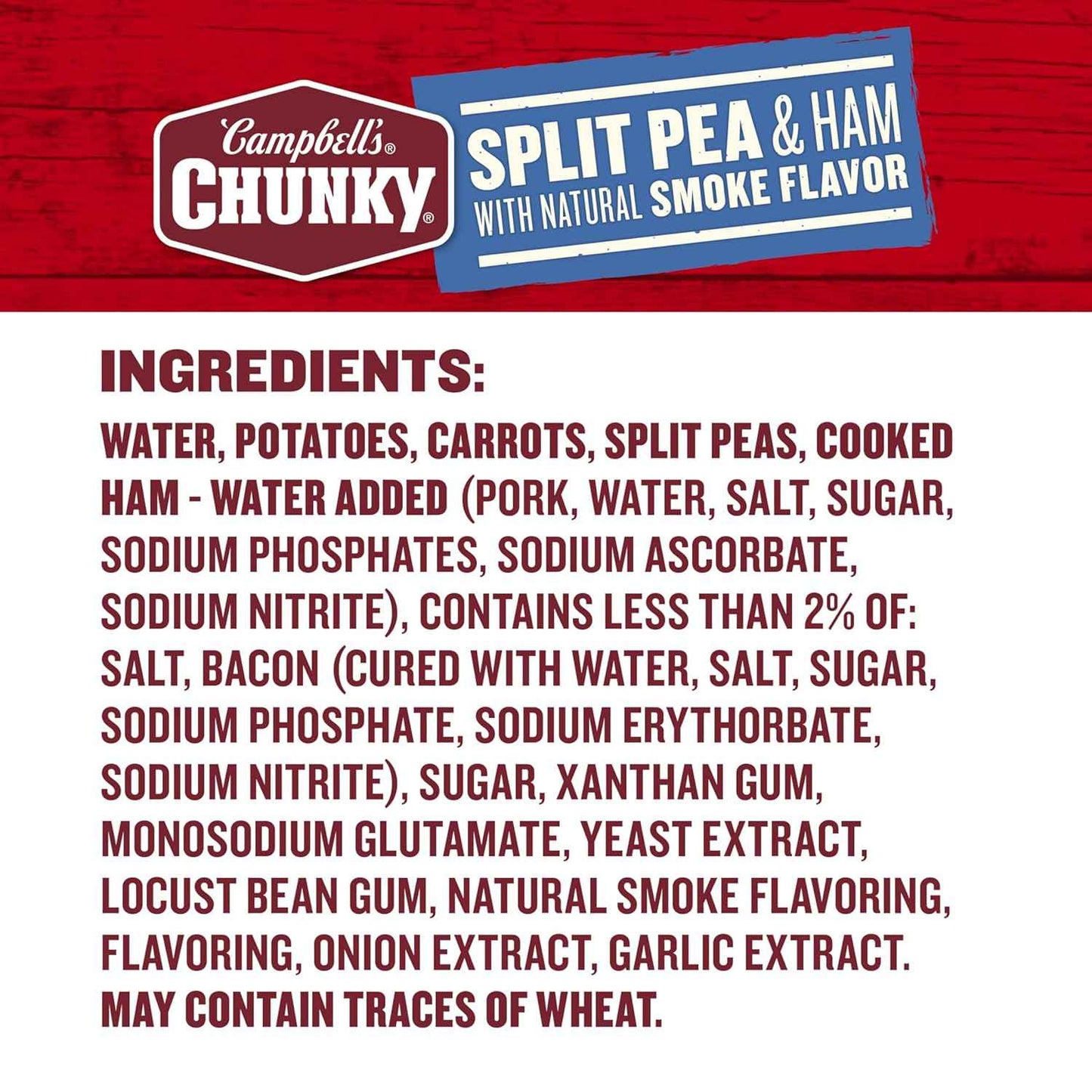 Campbell's Chunky Split Pea with Ham Soup – Shelf-Stable Backpacking Meal for Road Trips, 19 Oz
