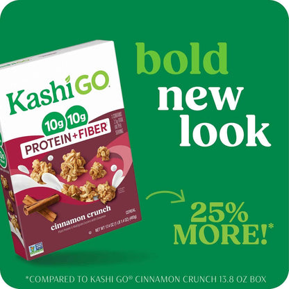 Kashi GO Protein Cereal – Portable Breakfast for Camping Mornings and Cabin Getaways, 17.4oz Resealable Box