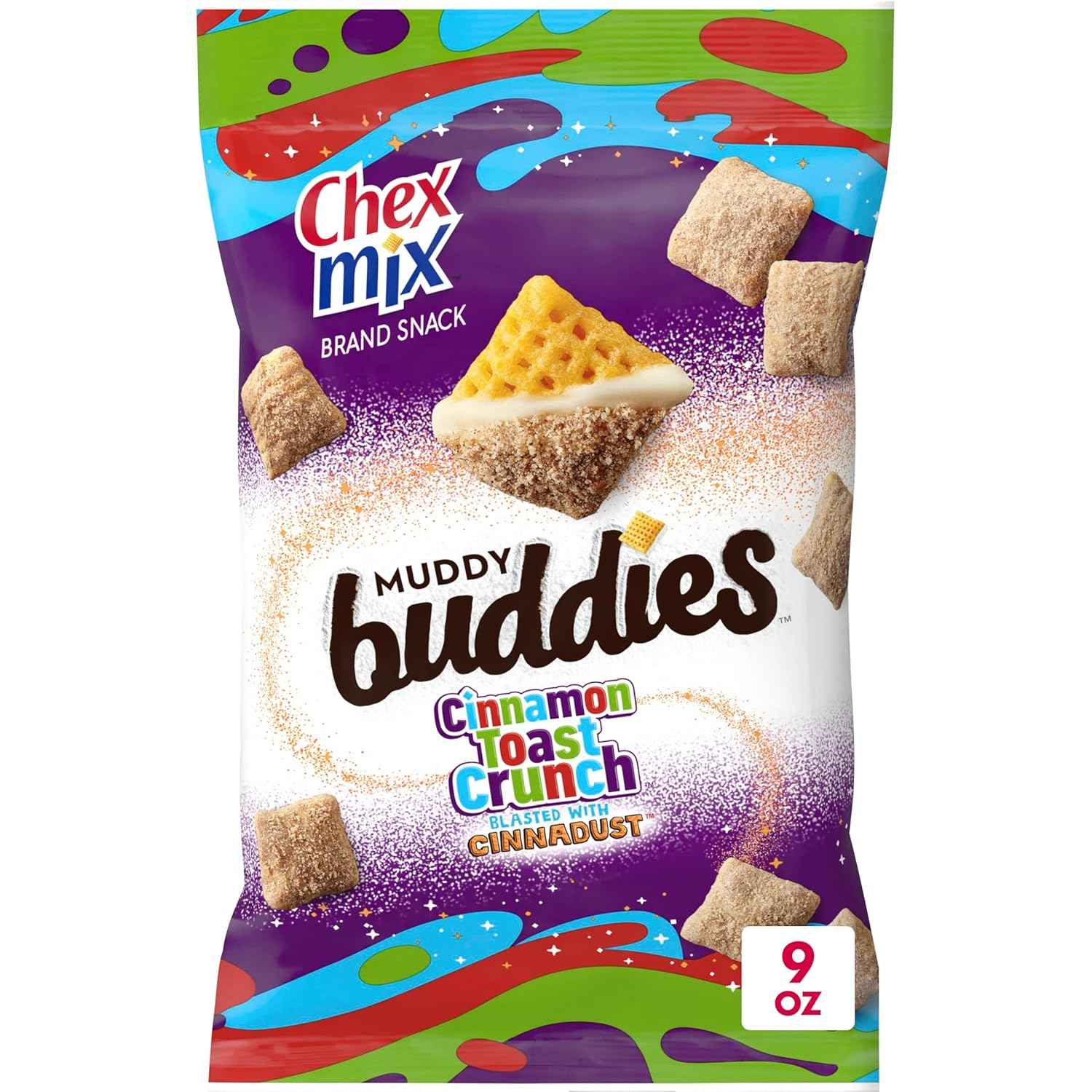 Chex Mix Muddy Buddies Cinnamon Toast Crunch Snack Mix – Valentine's Day Sweet Treat Gift Bag, Single-Serve Portion