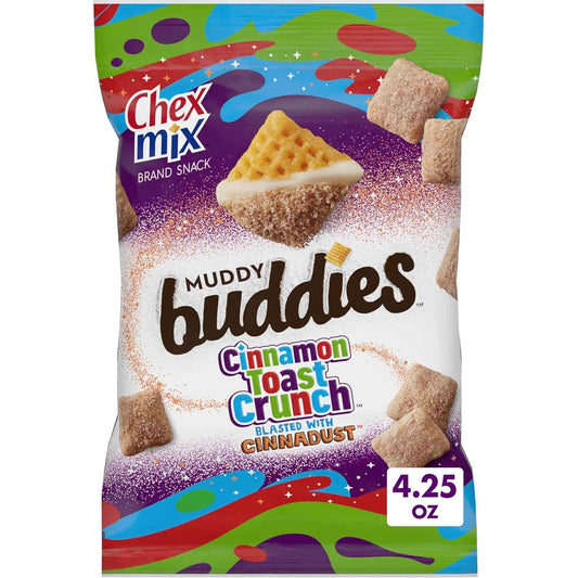 Chex Mix Muddy Buddies Cinnamon Toast Crunch Snack Mix – Kids' Birthday Party Bowl Mix, Pre-Portioned Sharing Bag