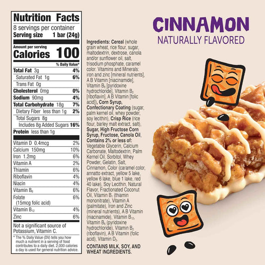 Cinnamon Toast Crunch Cereal Treat Bars, Snack Bars, 8 Ct, 6.8 oz – Work Bag Snack for Commuters and Busy Professionals