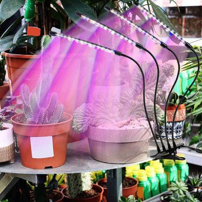 LUMIPRO Grow Light for Plants — Sleek Living Room Decor Accent with Clip-On Clamp and 360° Gooseneck Arms