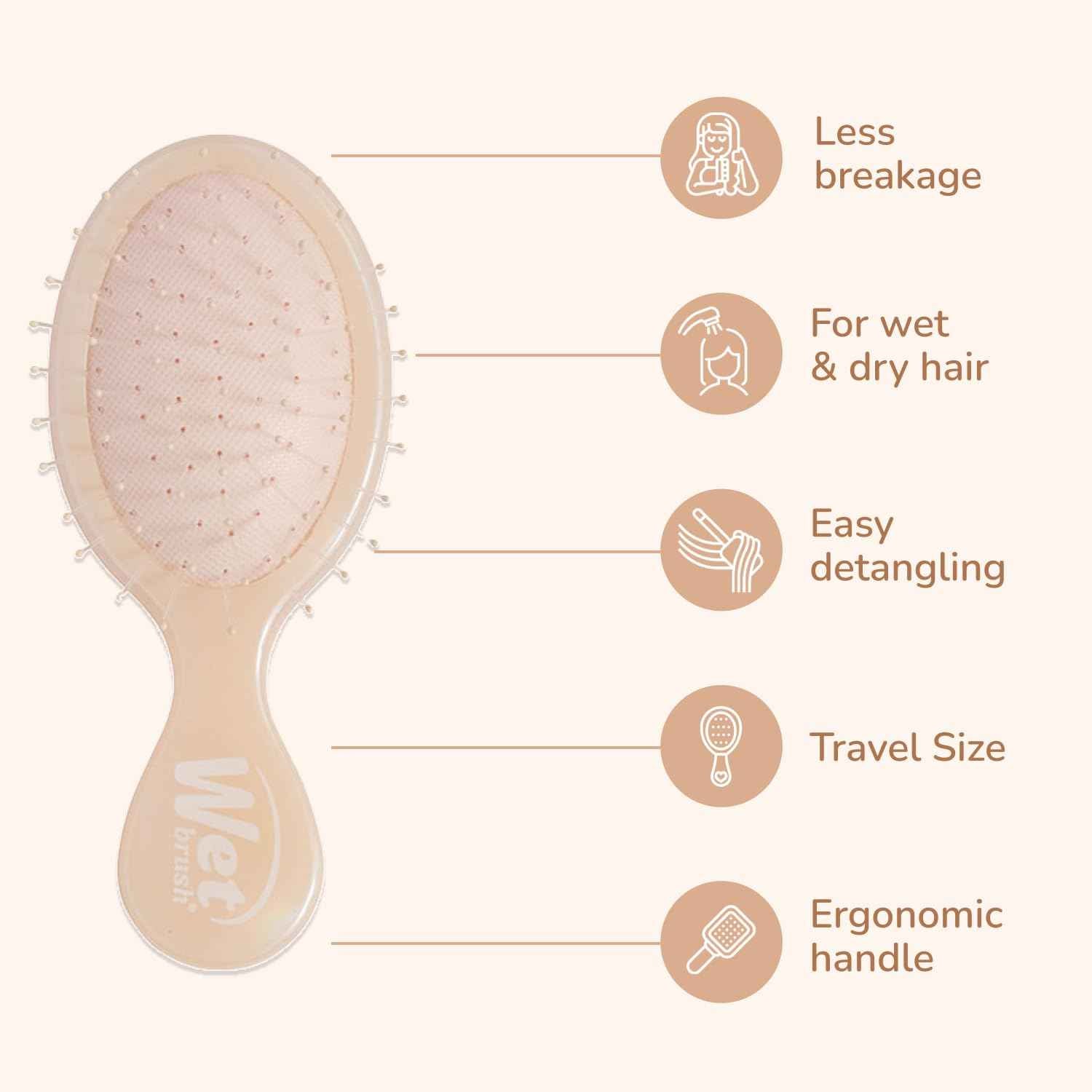 Wet Brush Mini Detangler – Limited Edition Birthday Gift for Her, Compact Travel Hairbrush in Iridescent Colorways