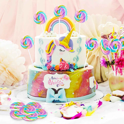 Rainbow Twisty & Swirl Lollipops 32pk – Mermaid Unicorn Themed Party Favor Gifts for Girls Birthday