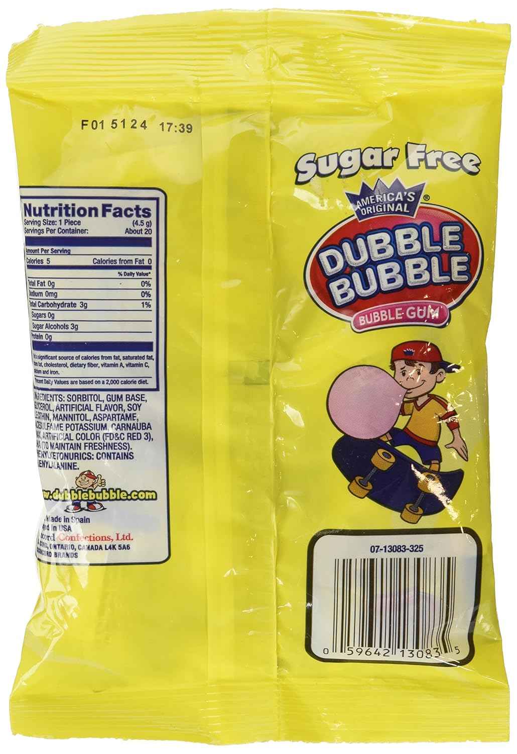 Dubble Bubble Sugar Free Gum - Keto and Low Carb Chewing Gum for Mindful Snacking, No Sugar Aftertaste