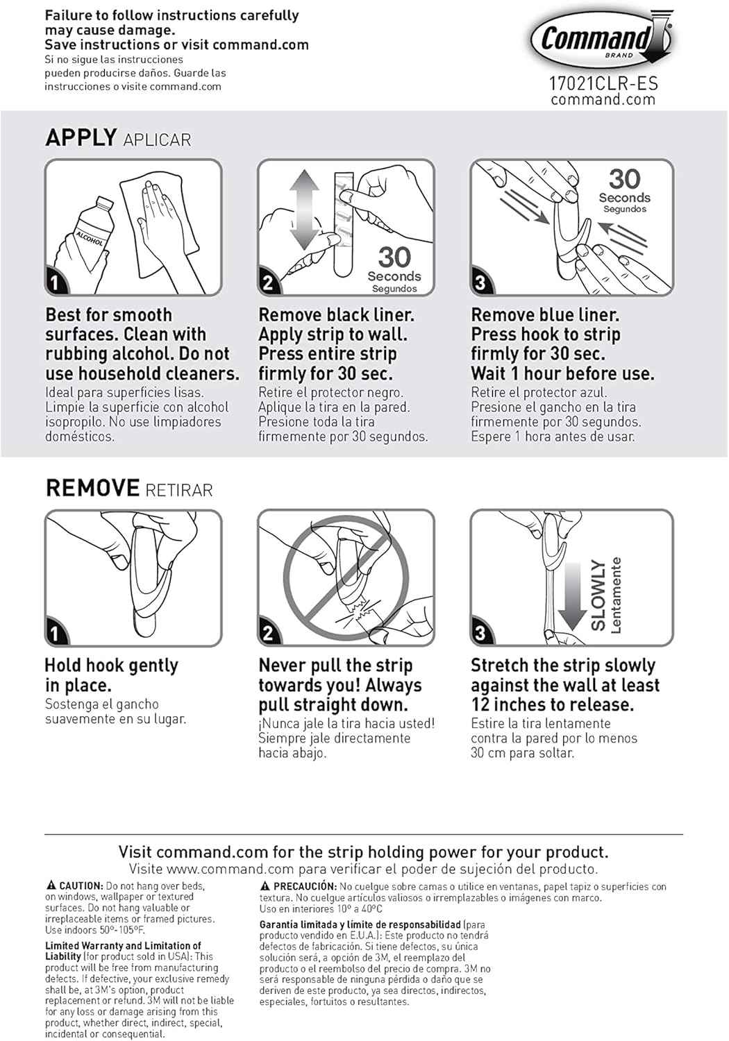 Command Clear Replacement Strips for Intentional Home Design, Invisible Hook Refresh