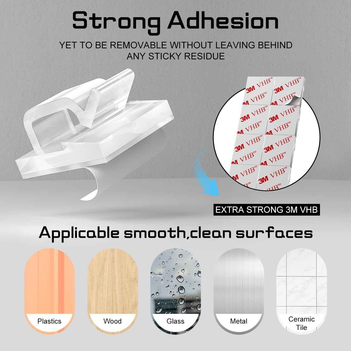 HOLIDAYOWL Christmas Light Clips as Holiday Gift for Home Decorators, Clear Adhesive Hooks for String Lights Without Drilling