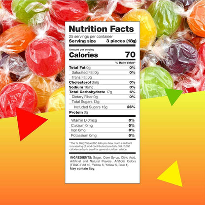 Assorted Fruit Discs | 1 Pound Bag - Approx. 70 Count | Hard Candy | Picnic Basket Treat