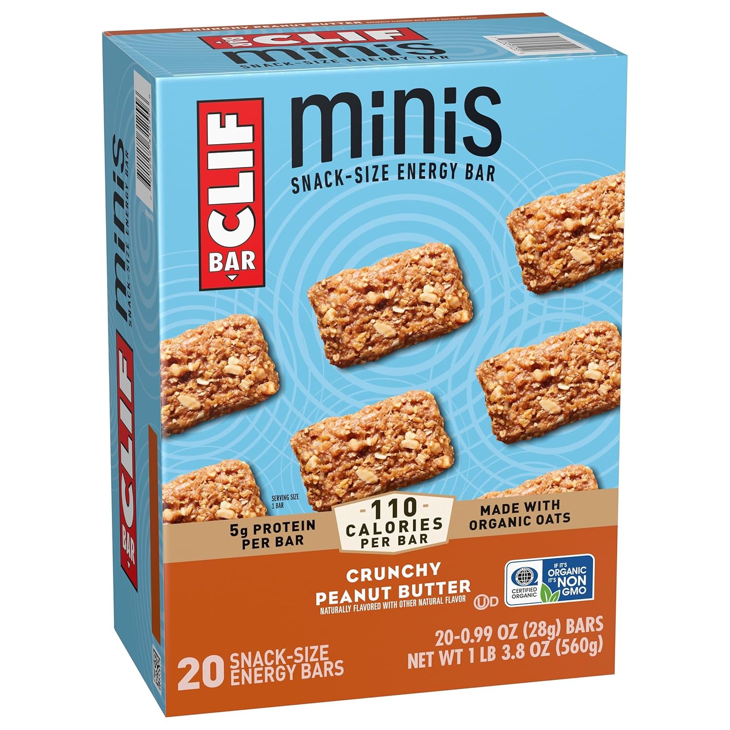 CLIF BAR Minis Crunchy Peanut Butter – 100-Calorie Portion-Controlled Snack for Mindful Eating