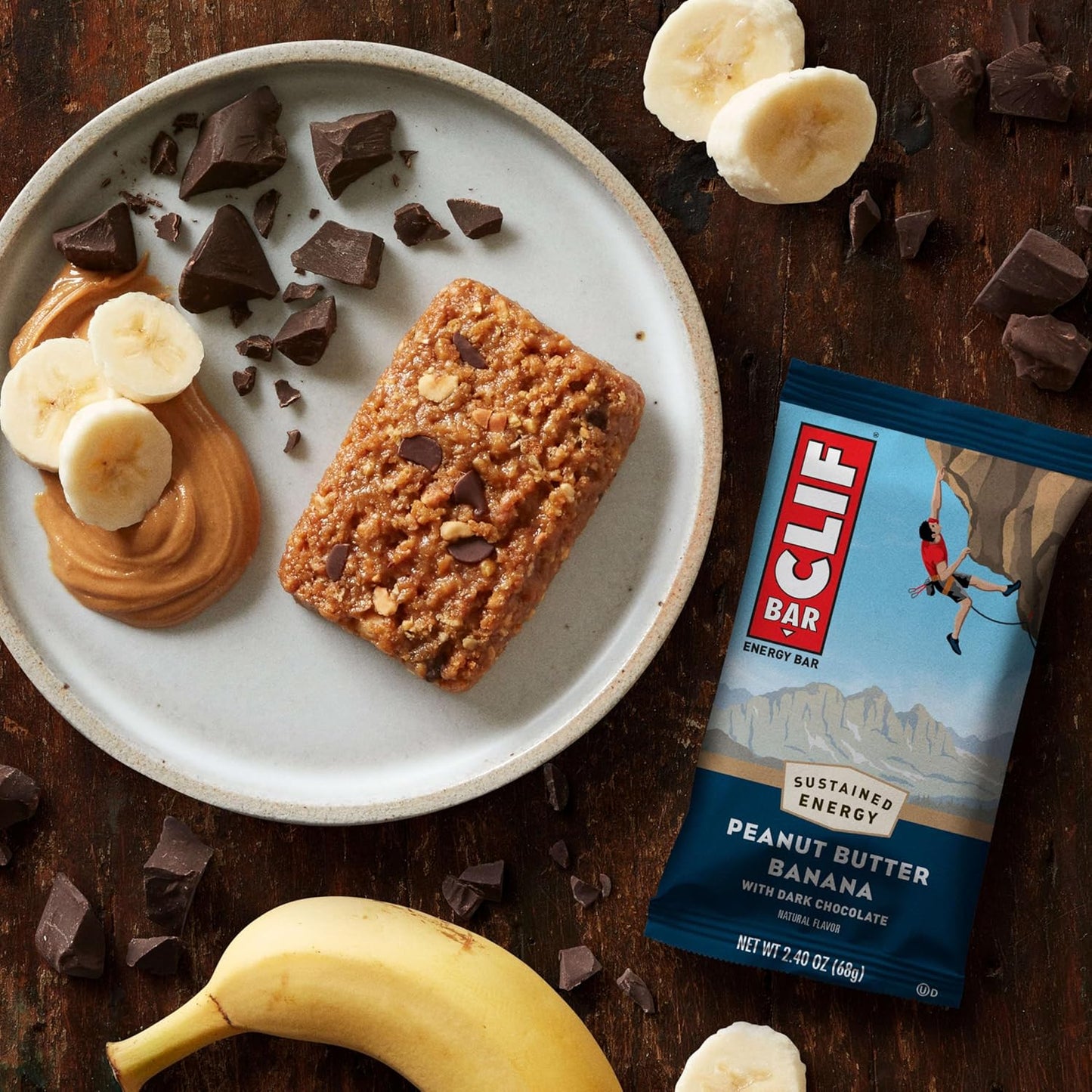 CLIF BAR Peanut Butter Banana Protein Bars – Clean-Label Plant-Based Snack for Post-Workout Recovery, 10g Protein, 10 Pack