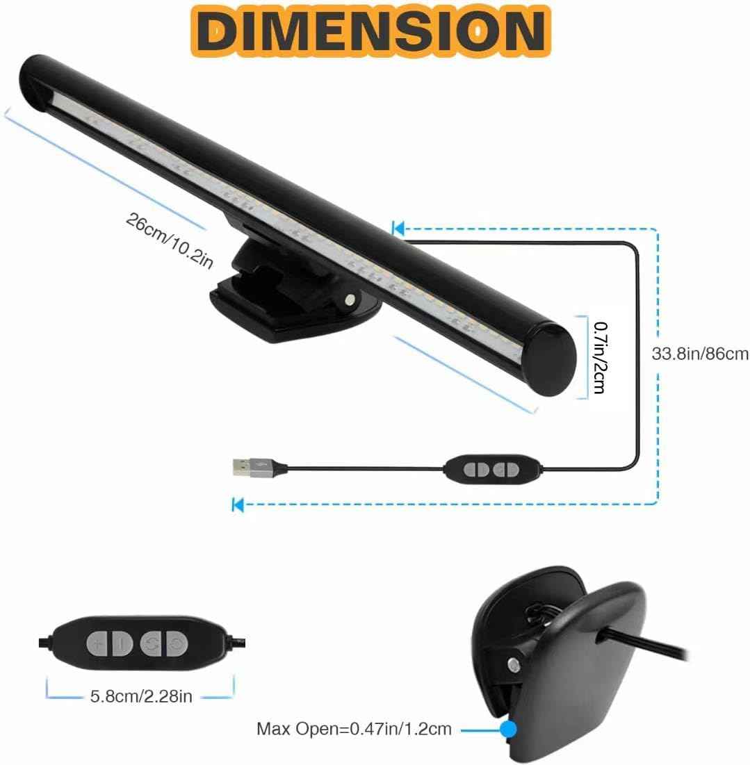 CATPOWER Monitor Light Bar – Slim Aluminum Screen Lamp for Clean Workstations, 4.8 oz, Travel Ready