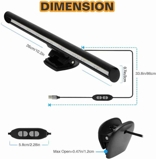 CATPOWER Monitor Light Bar – Slim Aluminum Screen Lamp for Clean Workstations, 4.8 oz, Travel Ready