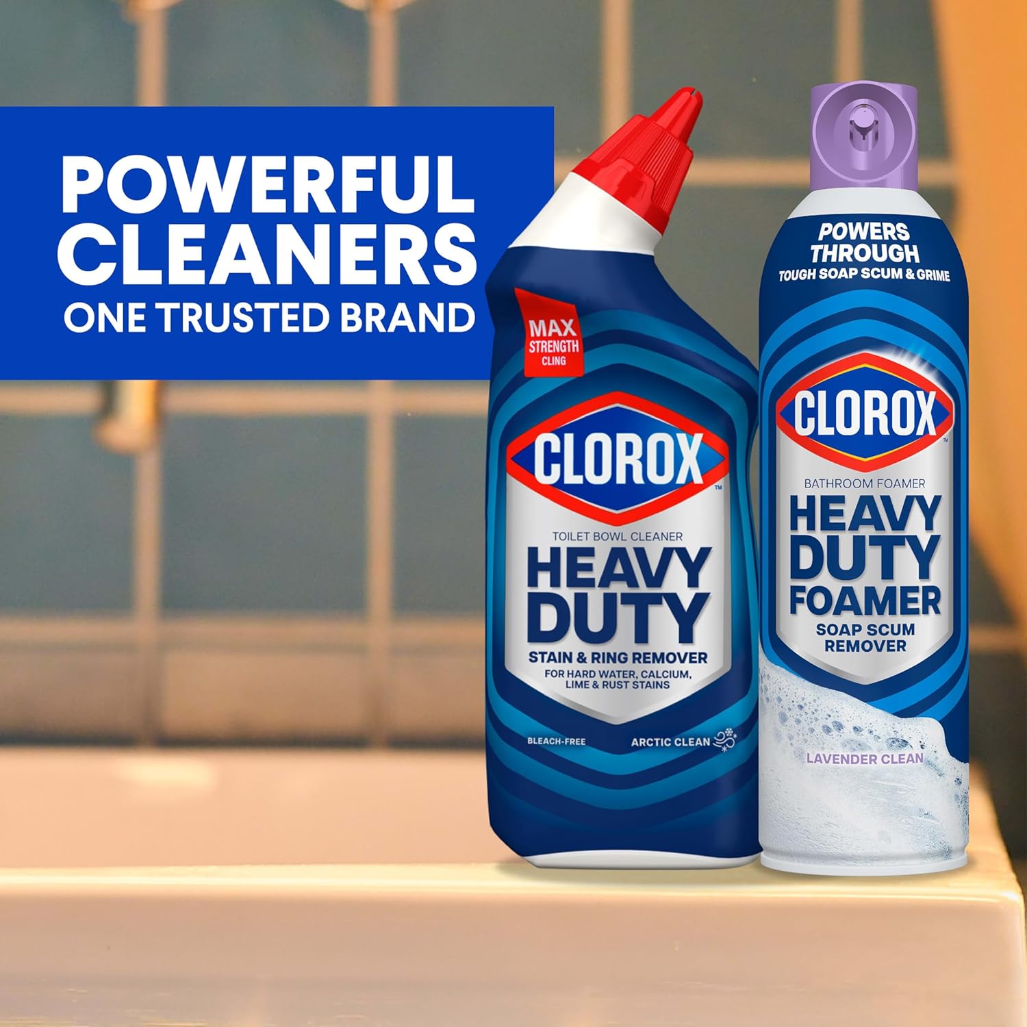 Clorox Toilet Bowl Cleaner Heavy Duty Stain Remover for Busy Home Offices, Quick 30-Second Bathroom Refresh