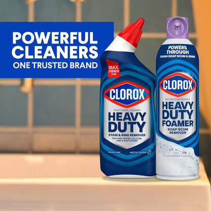 Clorox Toilet Bowl Cleaner Heavy Duty Stain Remover for Busy Home Offices, Quick 30-Second Bathroom Refresh