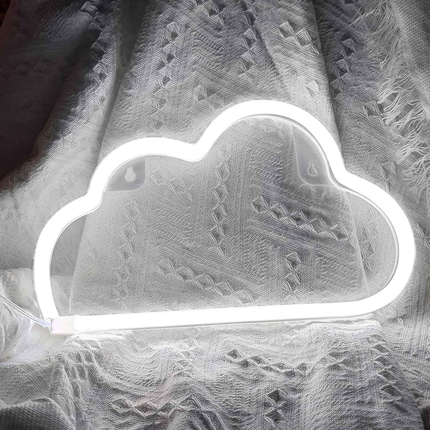 LUCIFER Cloud Shaped LED Neon Light – Valentine's Day and Christmas Gift for Girlfriend, Pink and White Battery or USB Powered Decor
