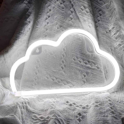 LUCIFER Cloud Shaped LED Neon Light – Valentine's Day and Christmas Gift for Girlfriend, Pink and White Battery or USB Powered Decor