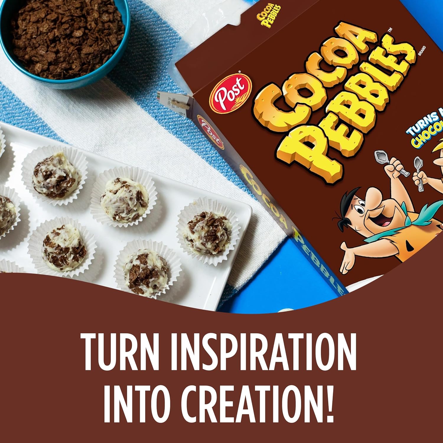 Cocoa PEBBLES Cereal – Family Size Chocolate Breakfast Cereal Safe for Sensitive Eaters, 27.5 oz Box