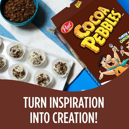 Cocoa PEBBLES Cereal – Family Size Chocolate Breakfast Cereal Safe for Sensitive Eaters, 27.5 oz Box