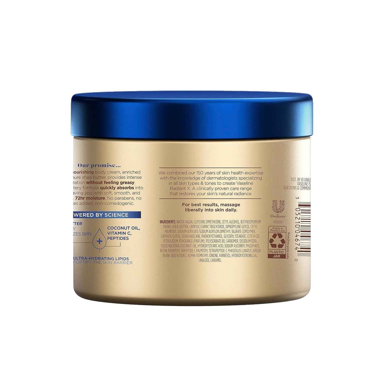 Vaseline Radiant X Deep Nourishment Body Cream – Thoughtful Birthday Gift for Women Who Love Self-Care and Soft Skin