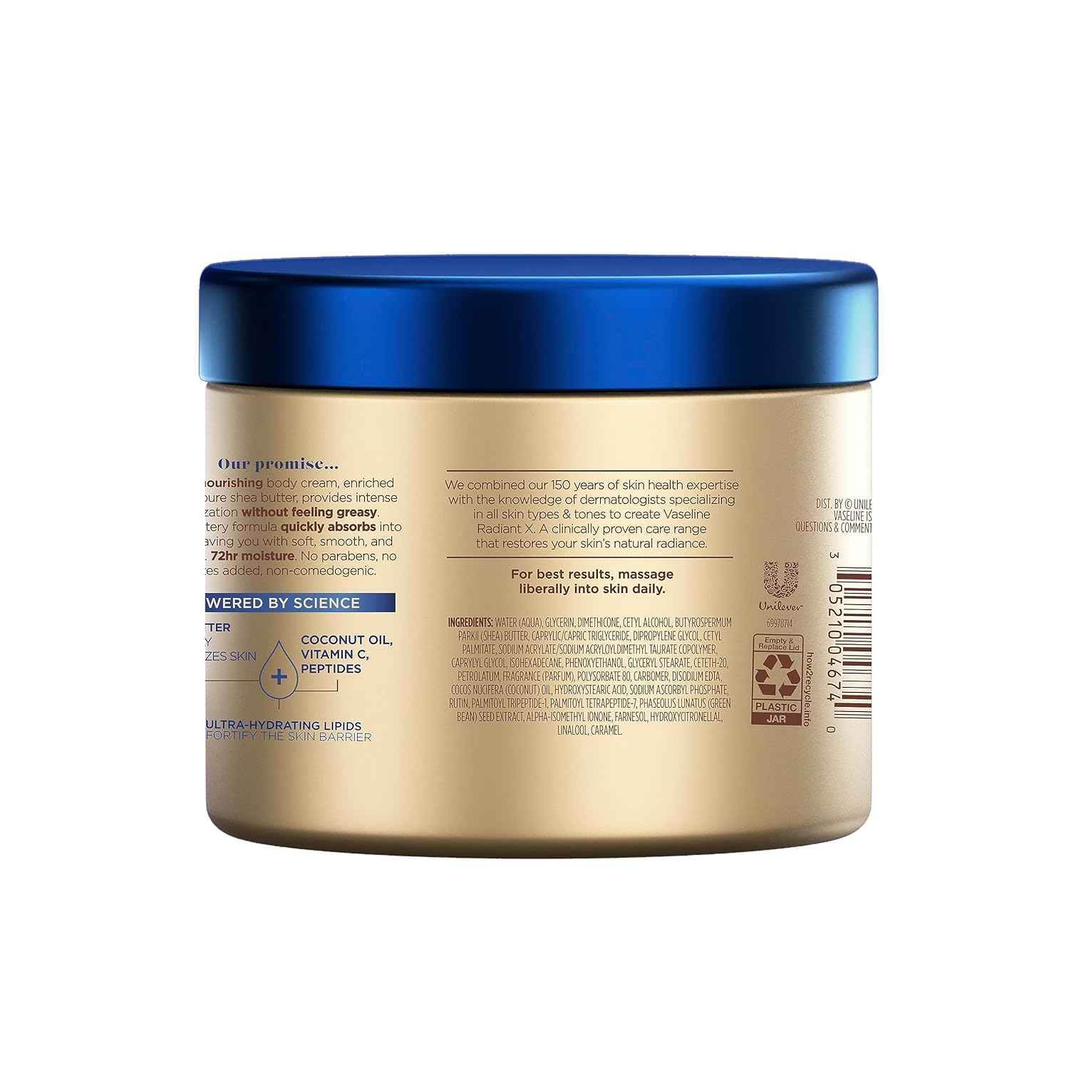 Vaseline Radiant X Deep Nourishment Body Cream – Thoughtful Birthday Gift for Women Who Love Self-Care and Soft Skin