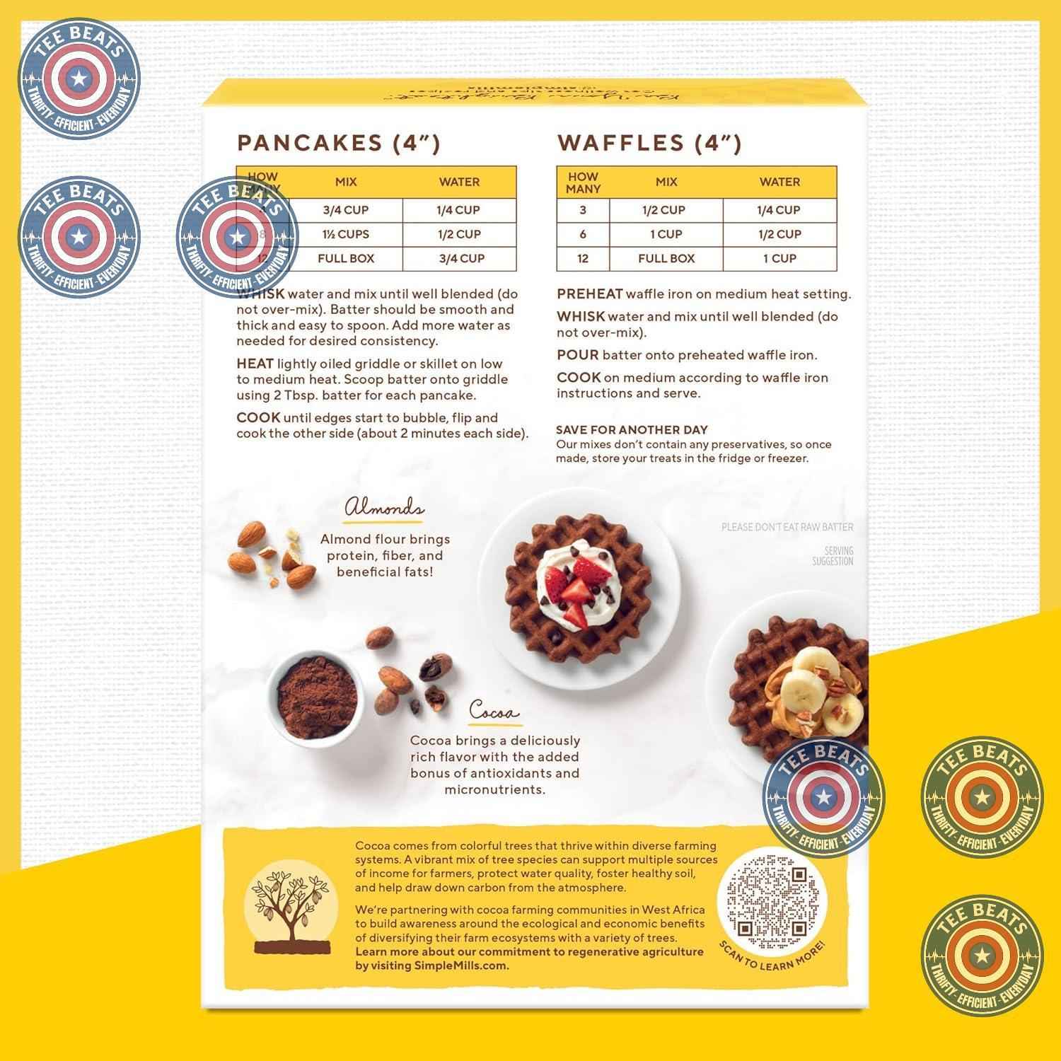 Simple Mills Cocoa Pancake Mix – Allergy-Friendly Family Breakfast for Picky Eaters, Just Add Water