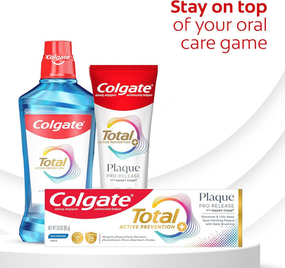 Colgate Total Plaque Pro Release Whitening Toothpaste – Clean Formula, One-Tube Solution for Gum & Whitening