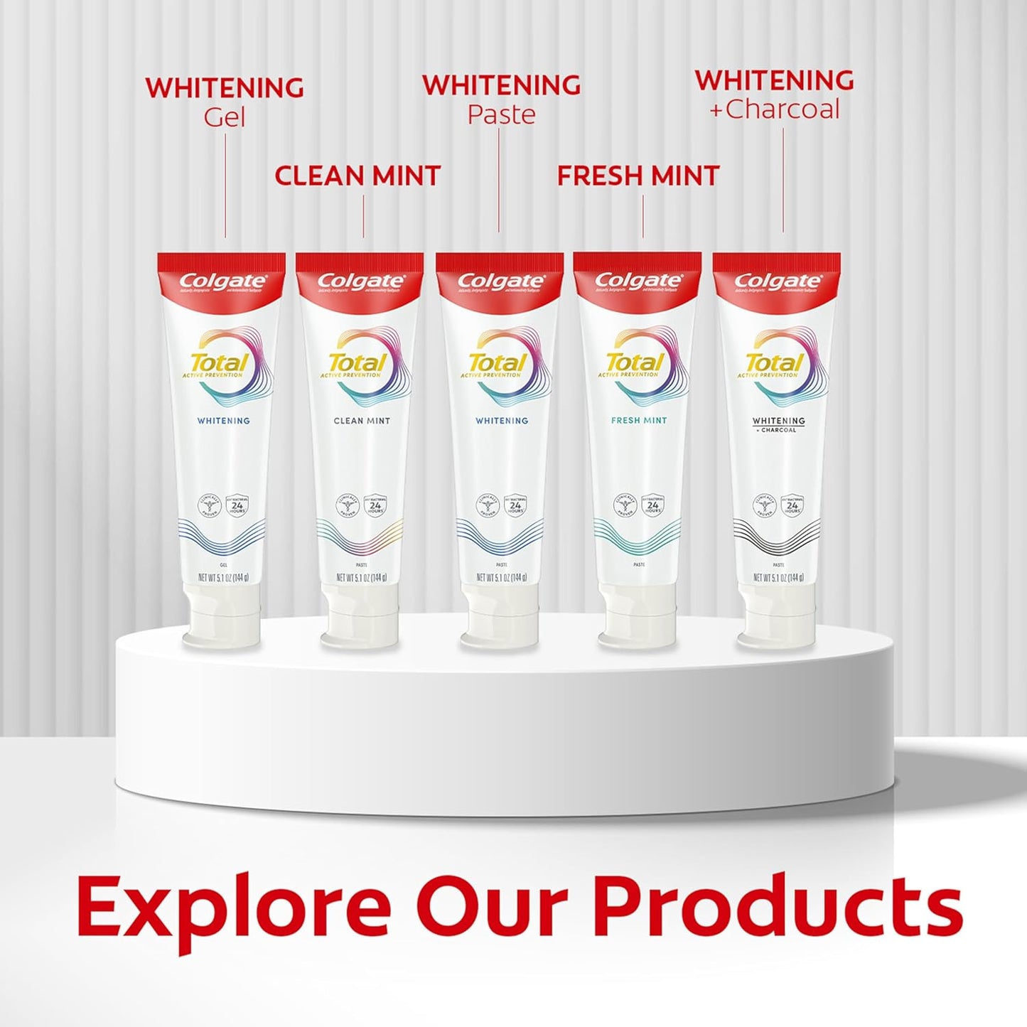 Colgate Total Plaque Pro Release Whitening Toothpaste – Clean Formula, One-Tube Solution for Gum & Whitening