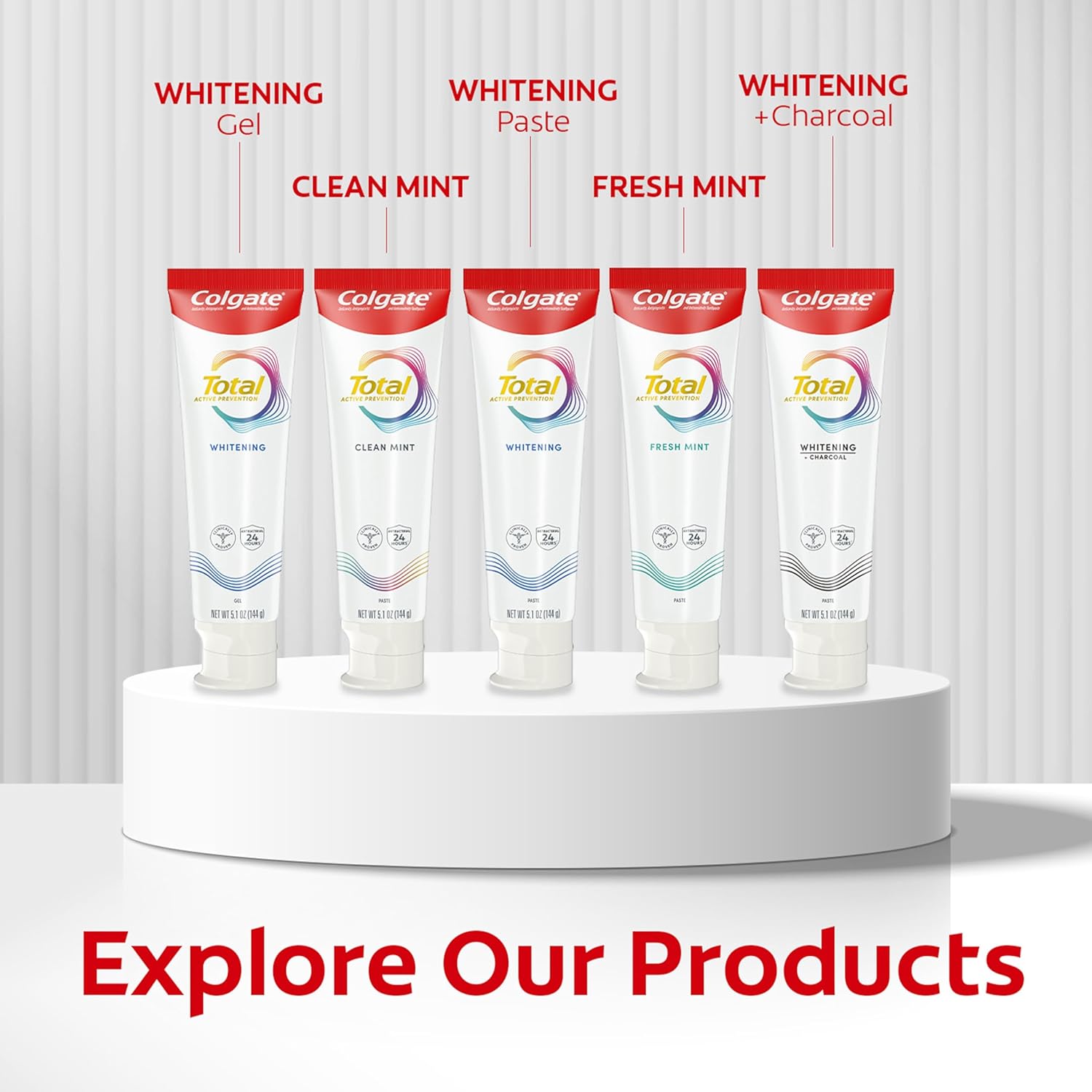 Colgate Total Plaque Pro Release Whitening Toothpaste – Clean Formula, One-Tube Solution for Gum & Whitening