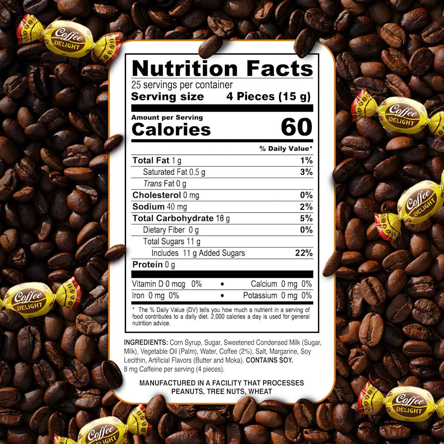 Colombina Coffee Delight Hard Candy – Travel Bag and Road Trip Stash for Coffee Flavor on the Go, 100 Count