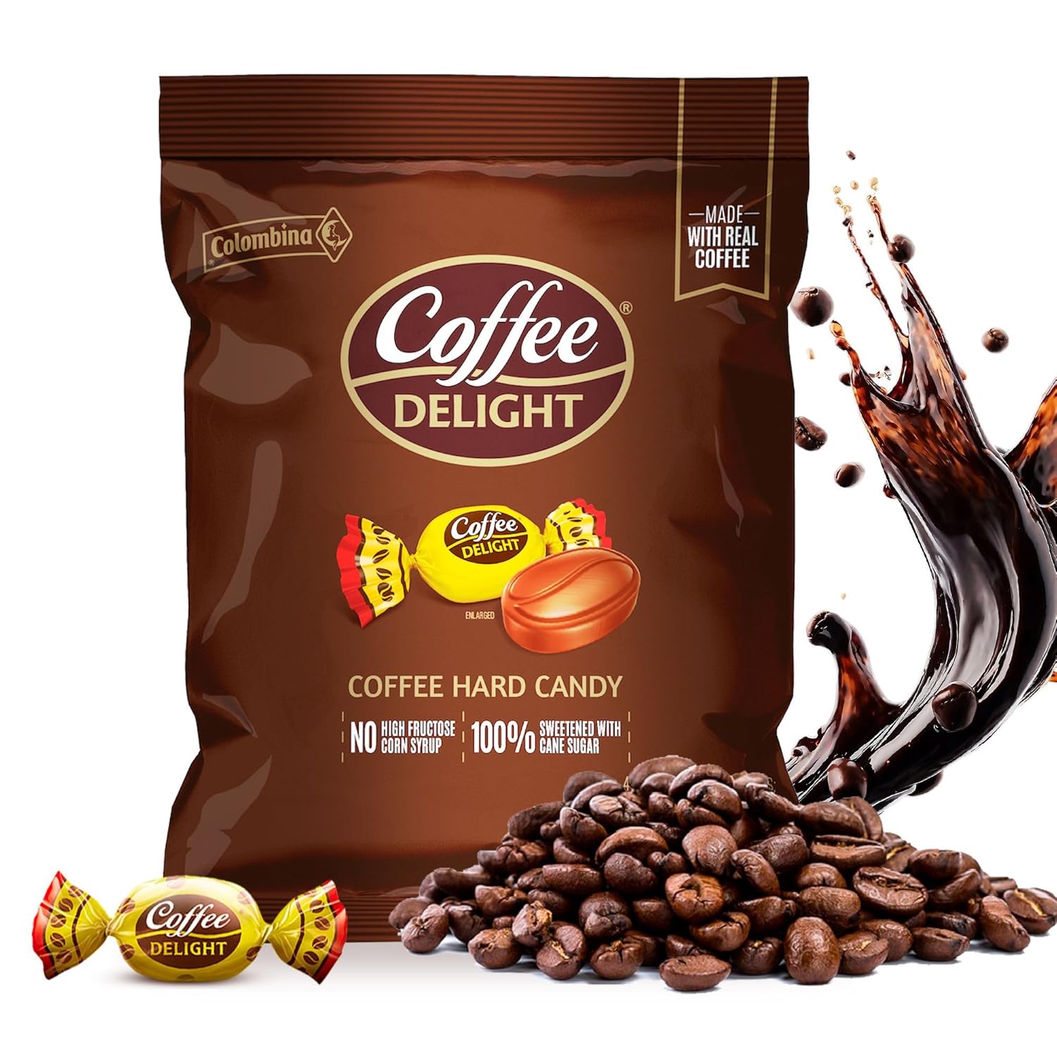 Colombina Coffee Delight Hard Candy – Travel Bag and Road Trip Stash for Coffee Flavor on the Go, 100 Count