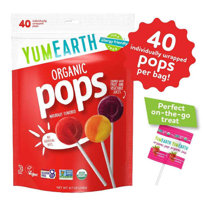 YumEarth Organic Lollipops - Nut Free Lunchbox Surprise Snack for Children, Assorted Fruit Flavors