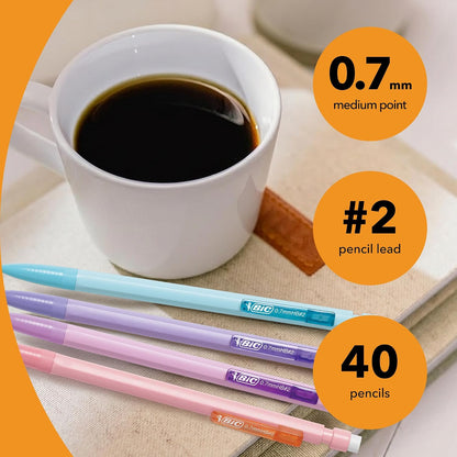 colorful pastel barrel with integrated clip for attaching to notebooks and folders