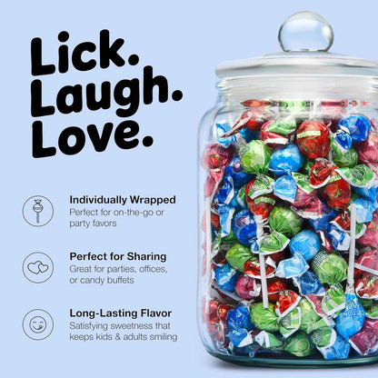 Original Lollipops Mix – 65 Count Candy Gift Bag for Birthday Party Hosts, Assorted Fruity Lollipops Individually Wrapped