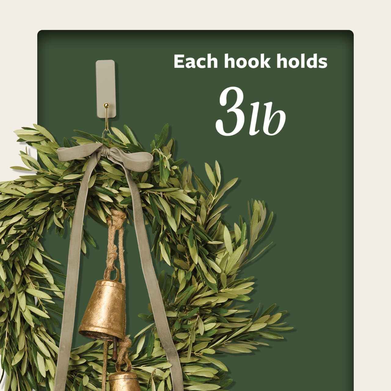 Command Medium Wire Hook Simple Adhesive Hooks for Capsule Wardrobe Closets, Neutral Rosemary Finish
