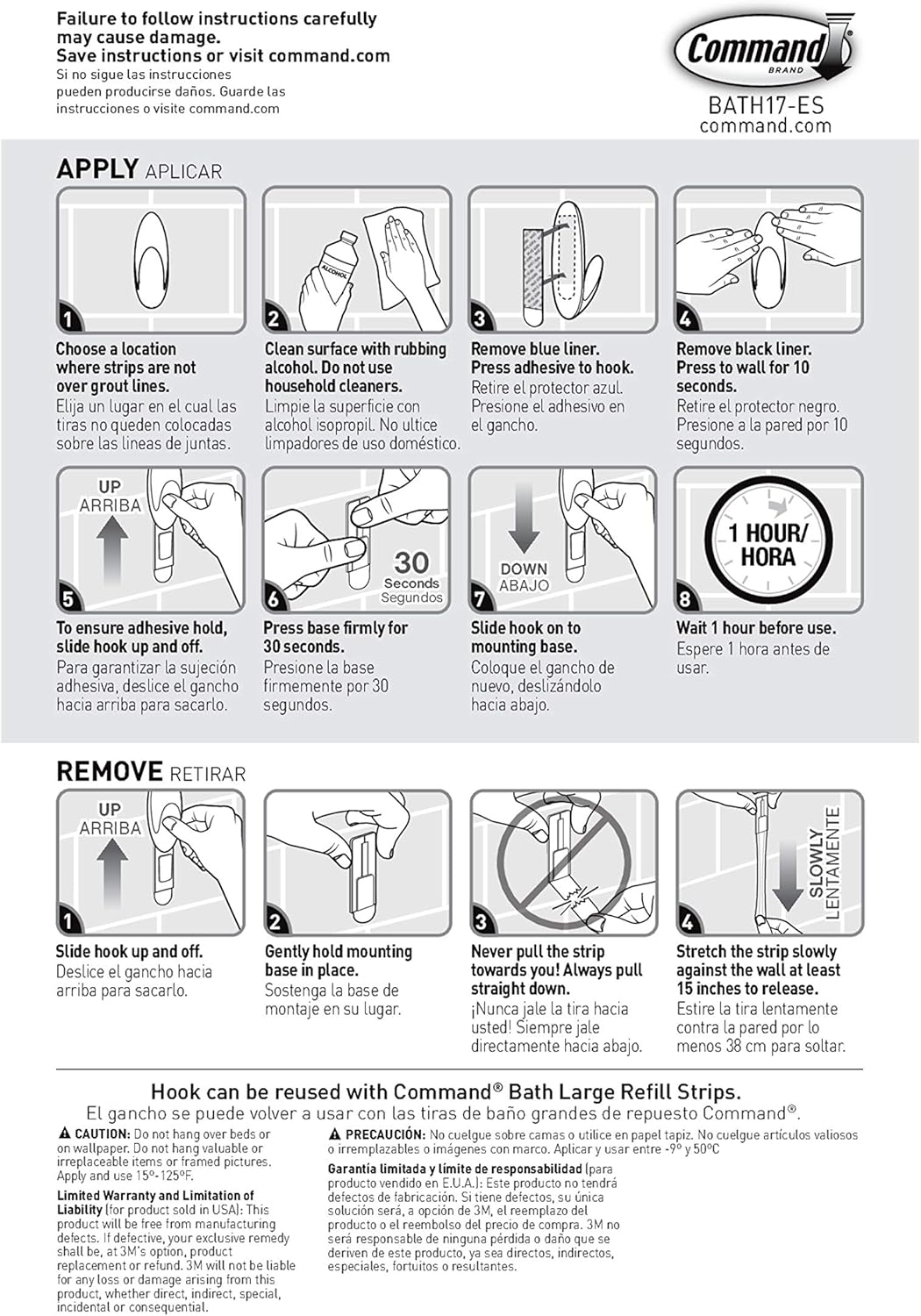 Command Bath Large Towel Hook Value Pack – Minimalist Bathroom Hooks for Intentional Small Space Living