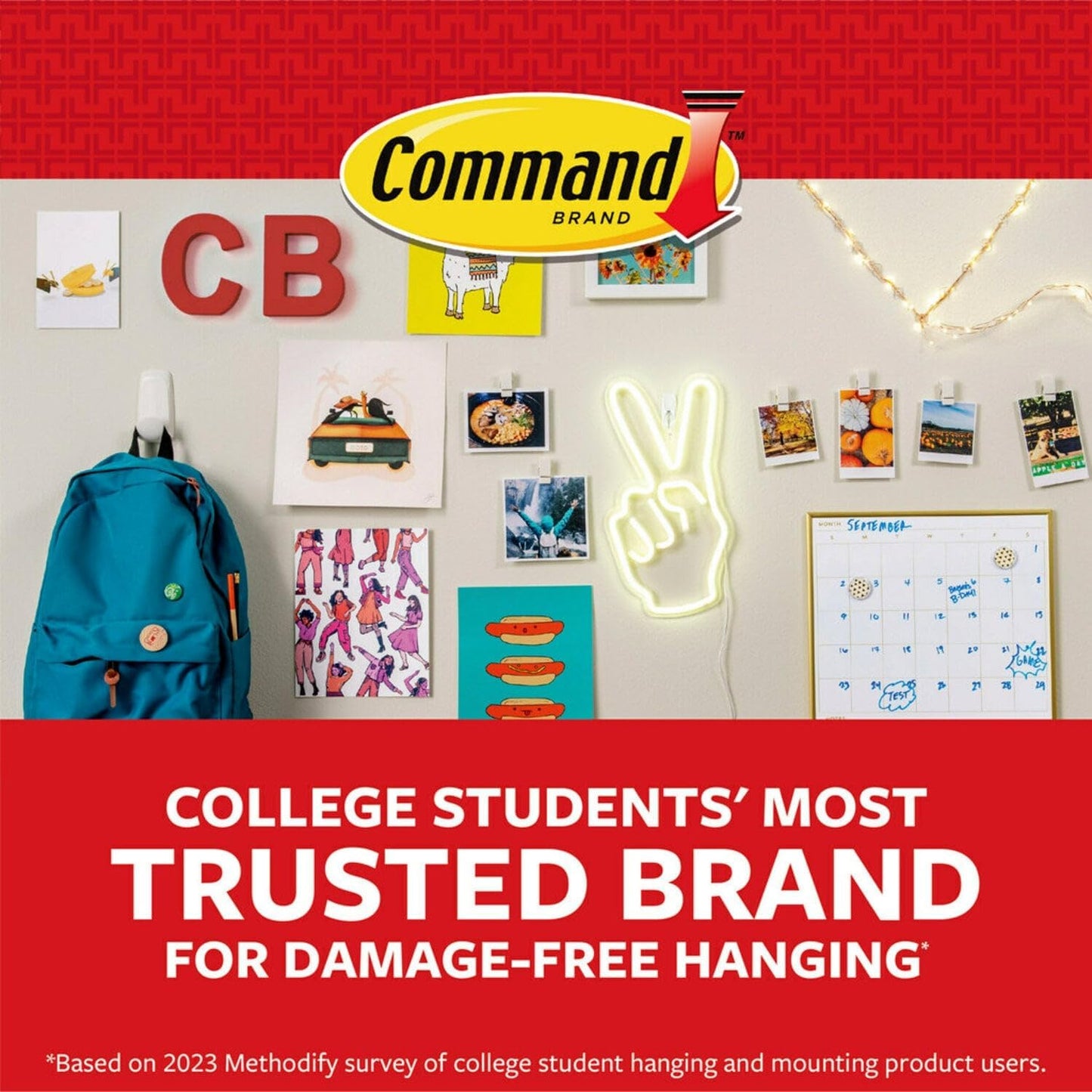 Command Invisible Clips for Clutter-Free Walls – Clean Adhesive Solution for String Lights and Photos