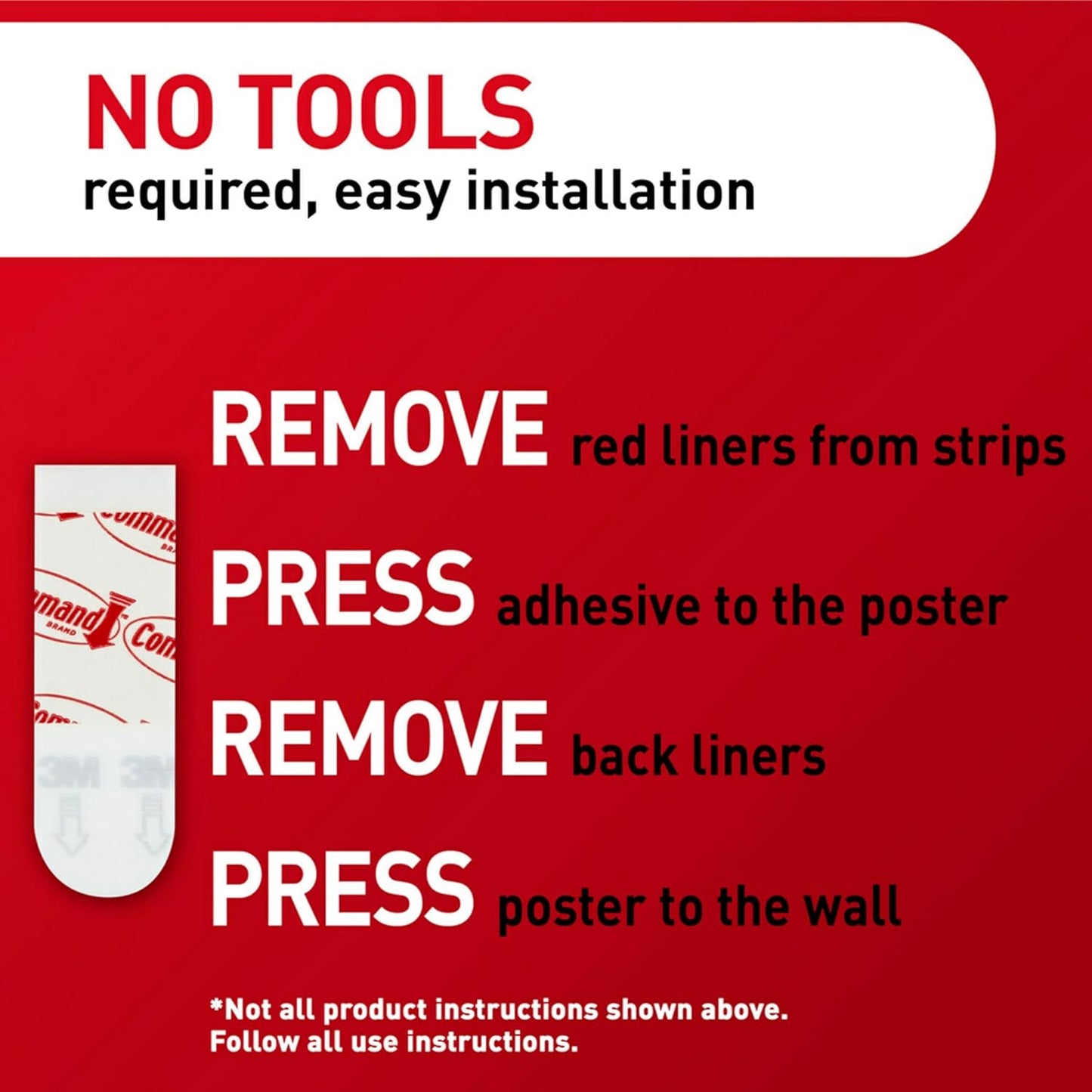 Command Poster Strips 256 Pack – Damage-Free Bedroom Wall Decor, No Tools Hanging for Posters and Prints