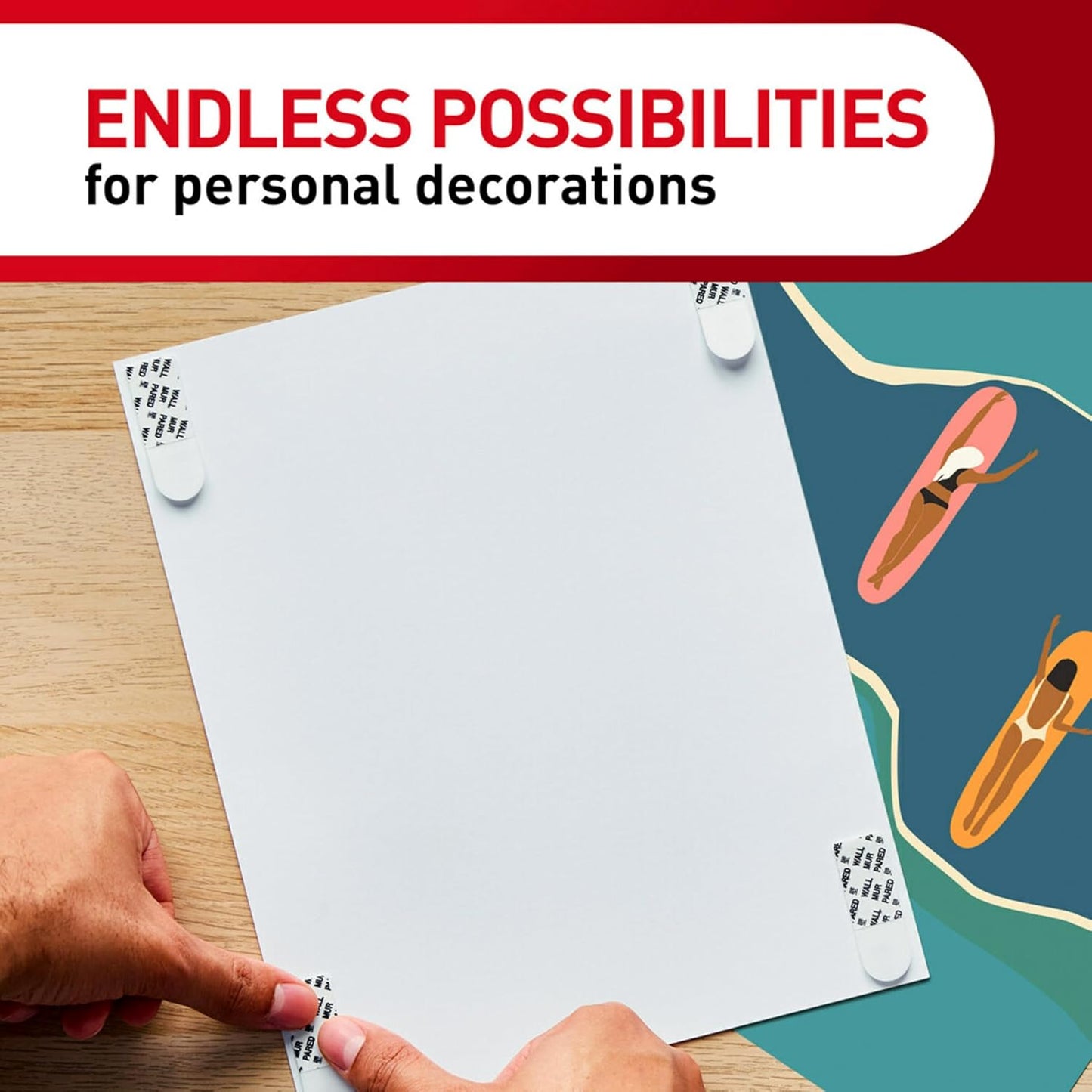 Command Poster Strips 256 Pack – Damage-Free Bedroom Wall Decor, No Tools Hanging for Posters and Prints