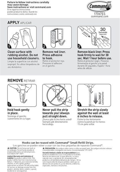 Command Small Wire Toggle Hooks for Less-Is-More Home Styling, Reusable Damage-Free Hooks for Uncluttered Bedroom and Entryway