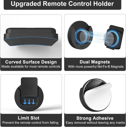 MINIMALIST Magnetic Remote Holder Set of 4 – Clean-Lined Wall Mount for Bedroom and Living Room Minimalist Decor